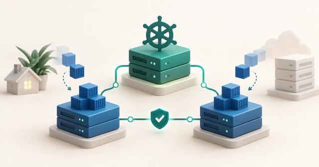 نمای یک کلاستر سه‌نودی Docker Swarm شامل یک Manager و دو Worker در محیط Homelab